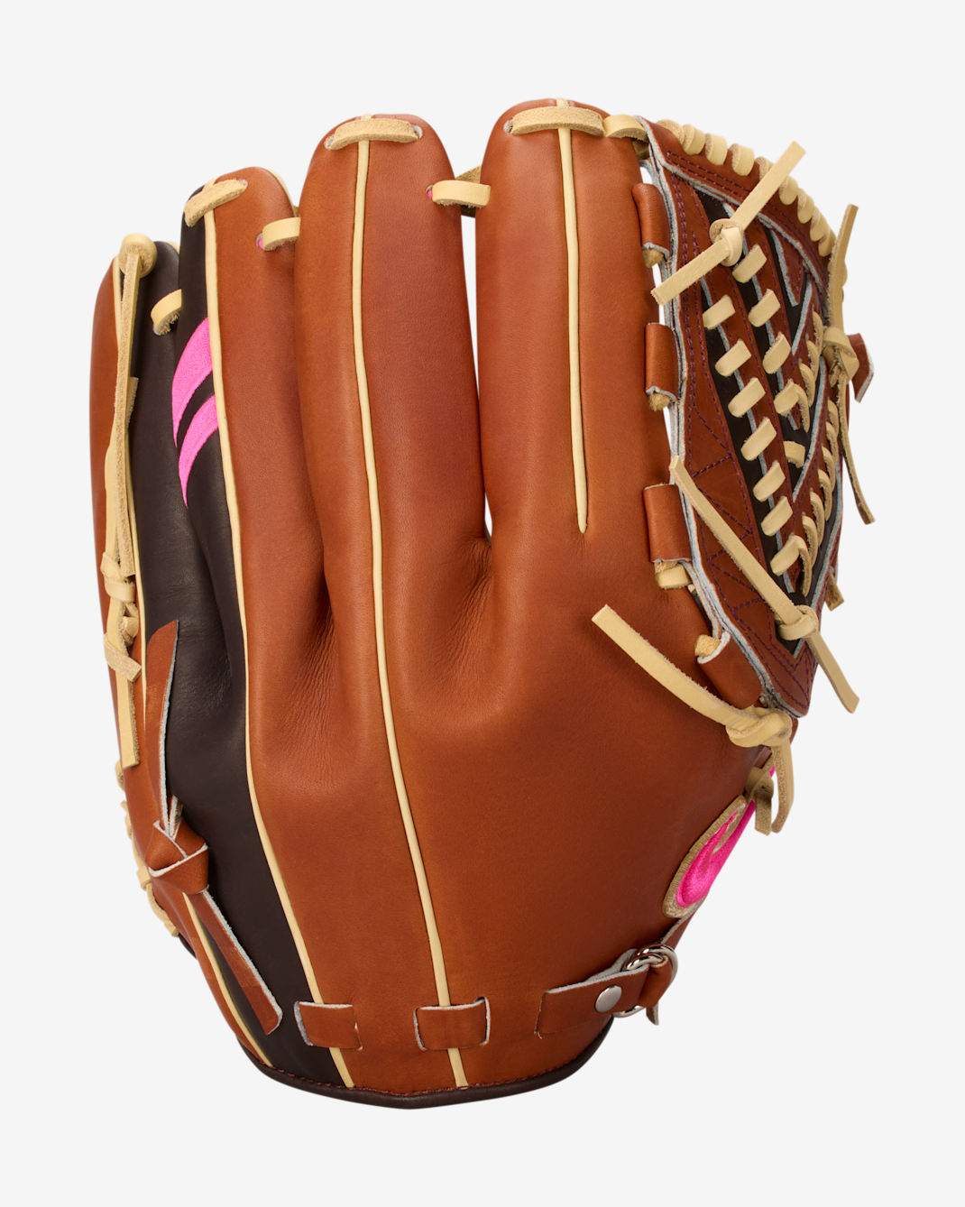 Nike SHA|DO Elite J Series Baseball V-Web Fielding Glove (Right-Handed Throw) - Pueblo Brown/Alabaster/Pink