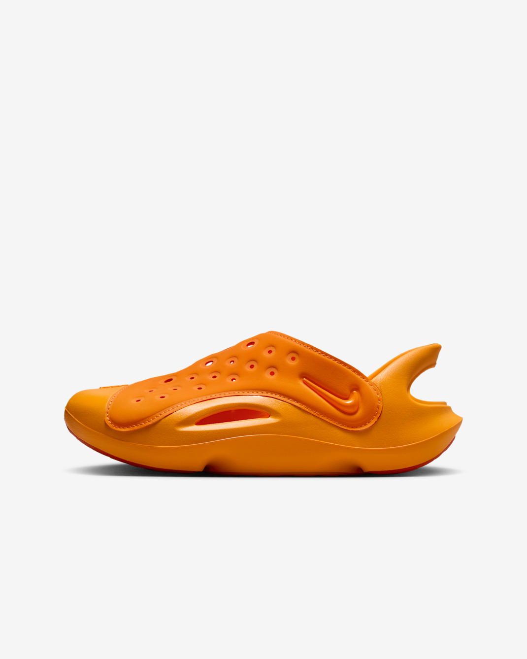 Nike Aqua Swoosh Big Kids' Sandals - Orange Peel/Picante Red/Orange Peel