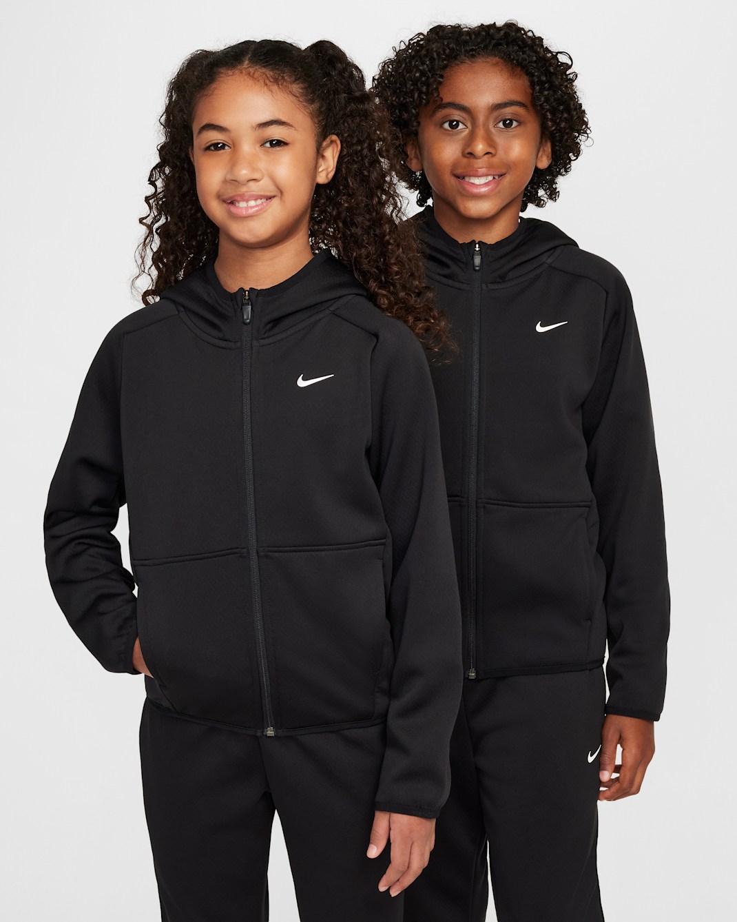 Nike Older Kids' Therma-FIT Winterized Training Hoodie - Black/Black/White