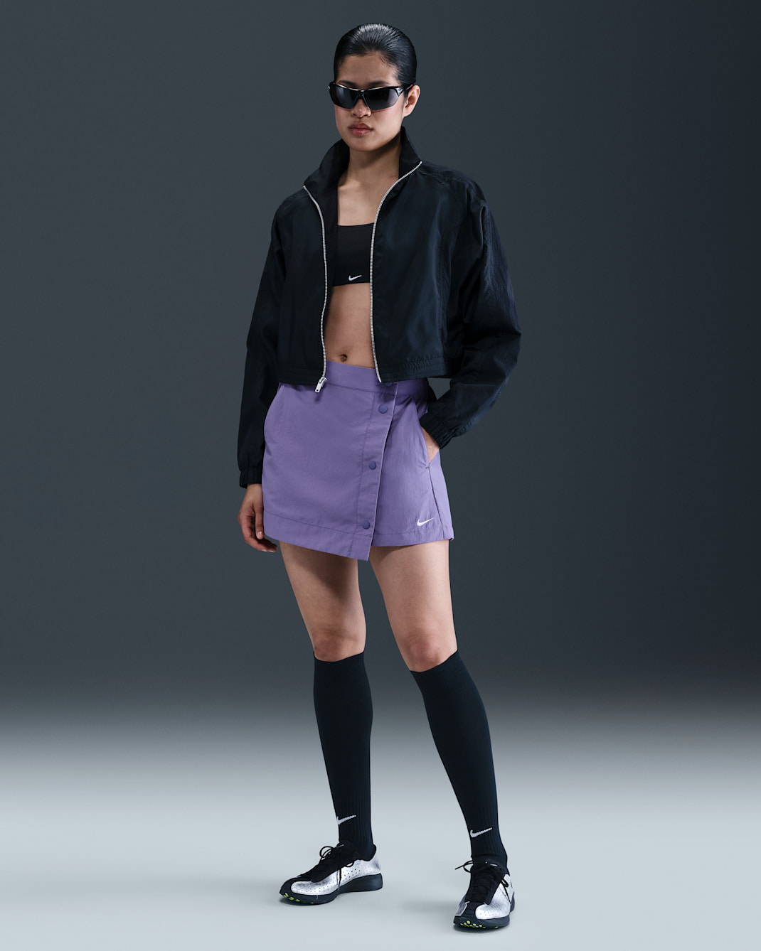 나이키 스포츠웨어 에센셜 여성 우븐 스코트 - 더스티 애미시스트/화이트