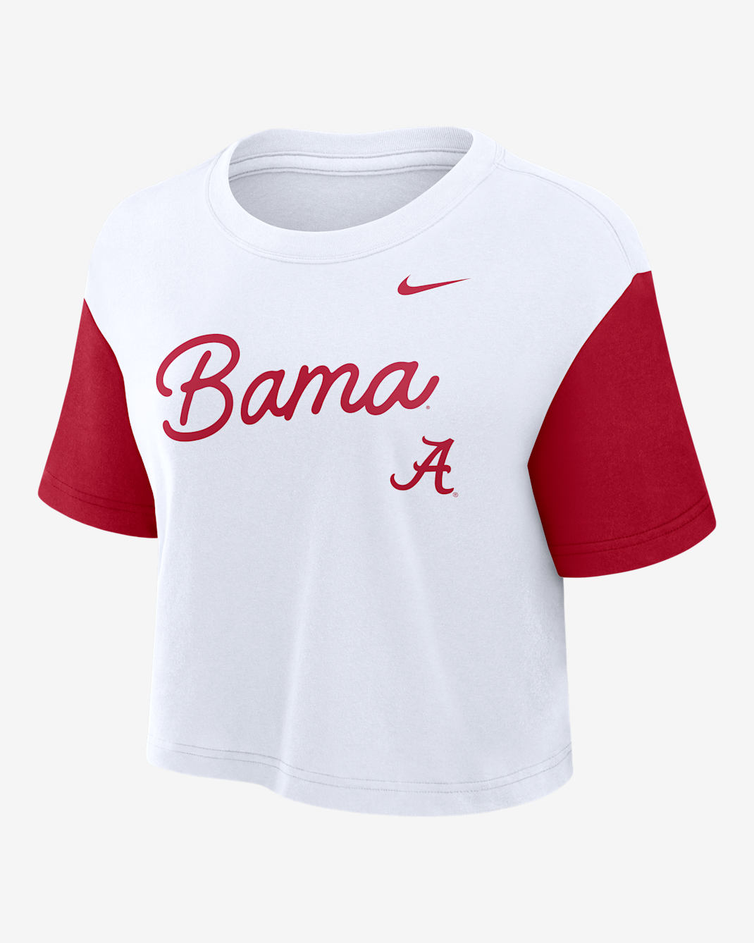 Alabama Script Women's Nike Dri-FIT College Cropped T-Shirt - White