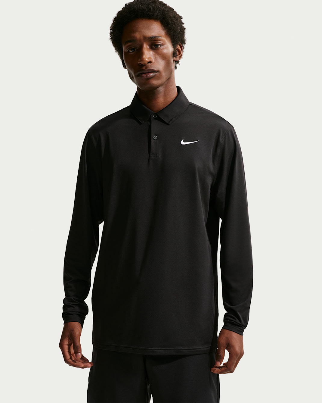 Nike Velocity Men's Dri-FIT Long-Sleeve Golf Polo - Black/White
