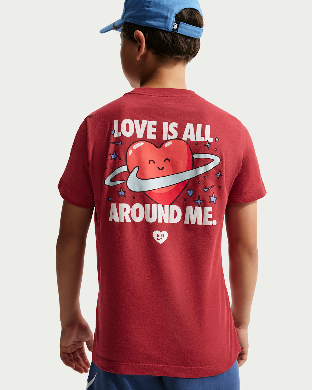 Nike Sportswear Big Kids' T-Shirt - Team Crimson/White/Blue/White