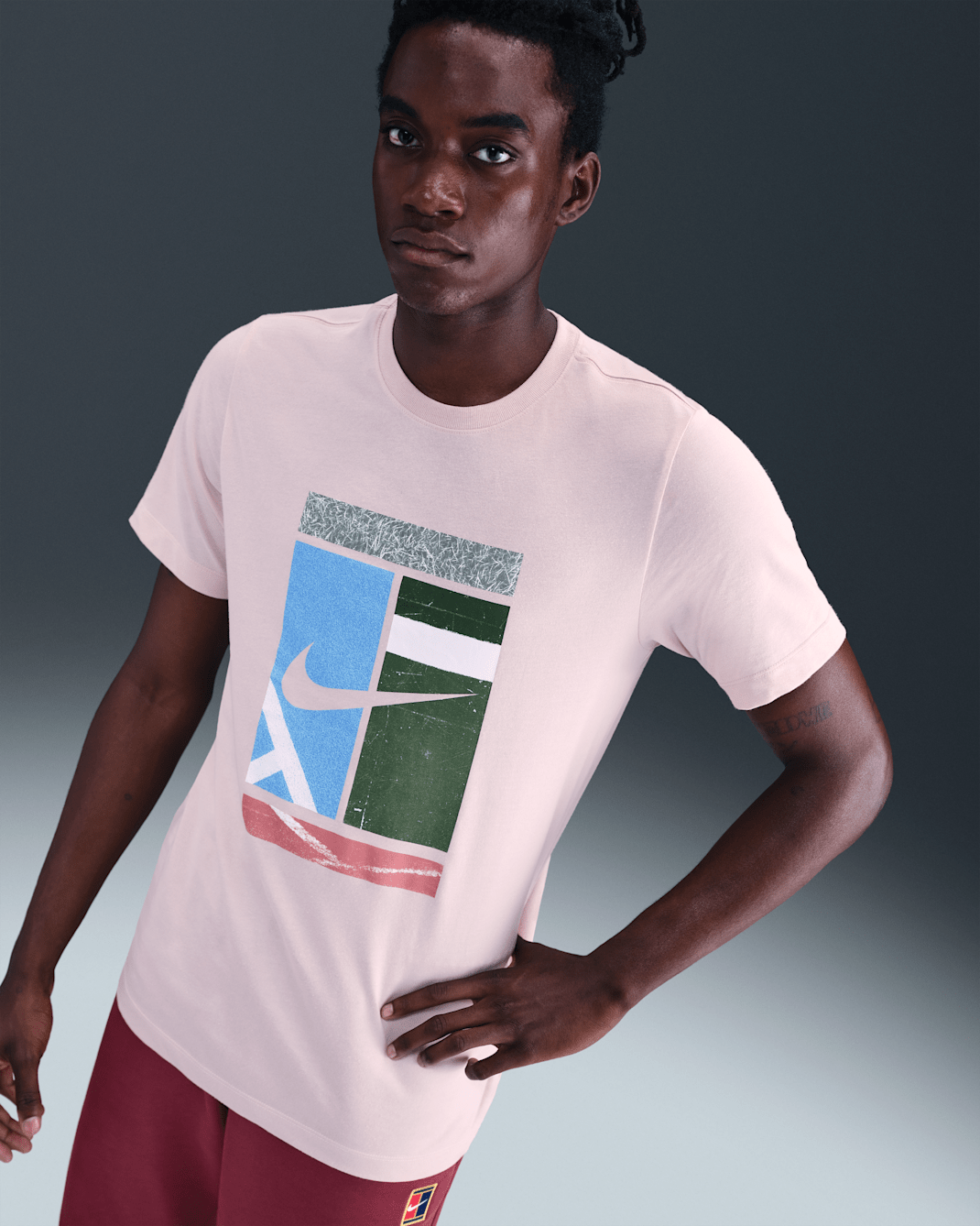 NikeCourt Dri-FIT T-Shirt (Herren) - Silt Red