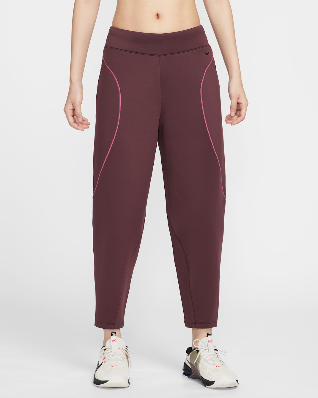 Nike Universa Women's Dri-FIT Mid-Rise Loose 7/8 Pants - Burgundy Crush/Sweet Beet/Burgundy Ash