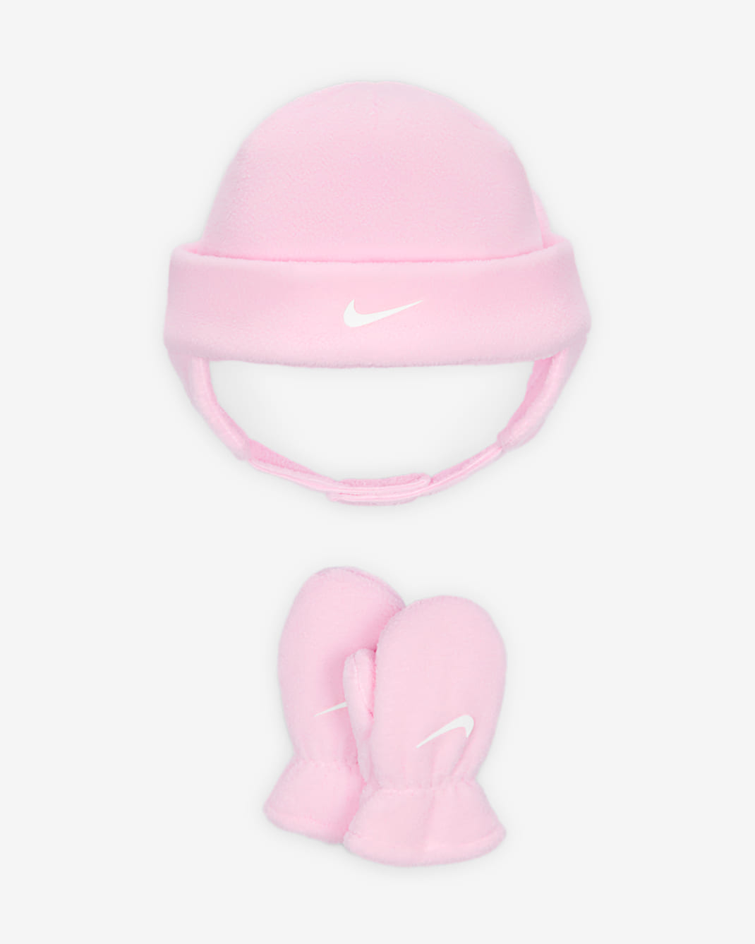 Nike Toddler Fleece Beanie and Mittens Set - Pink Foam