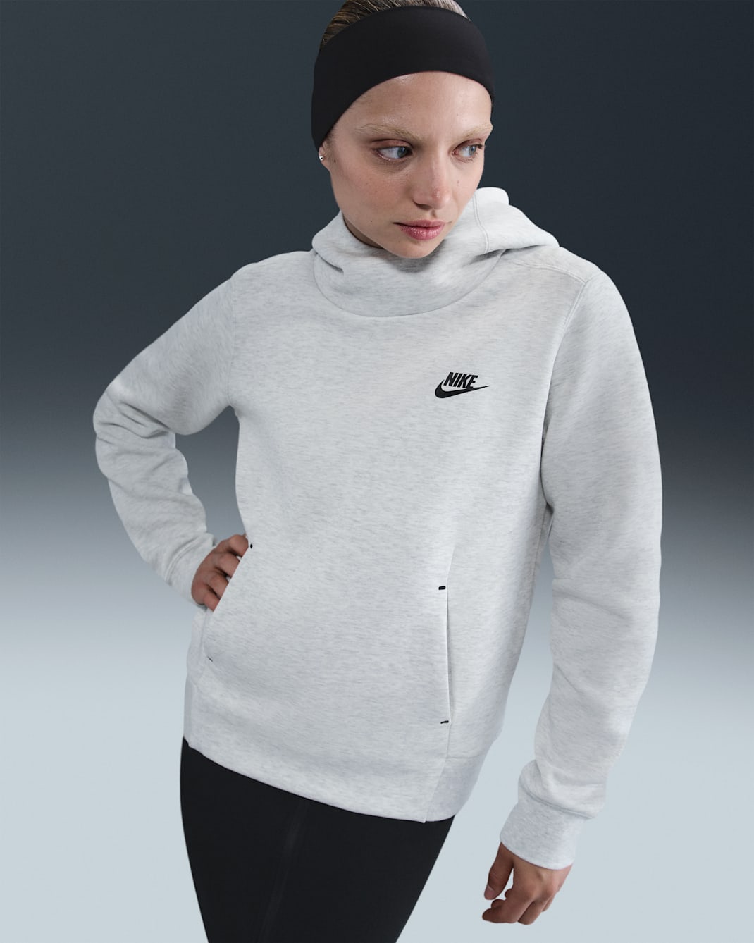 Nike Sportswear Tech Fleece Women's Hoodie - Light Grey/Heather/Black