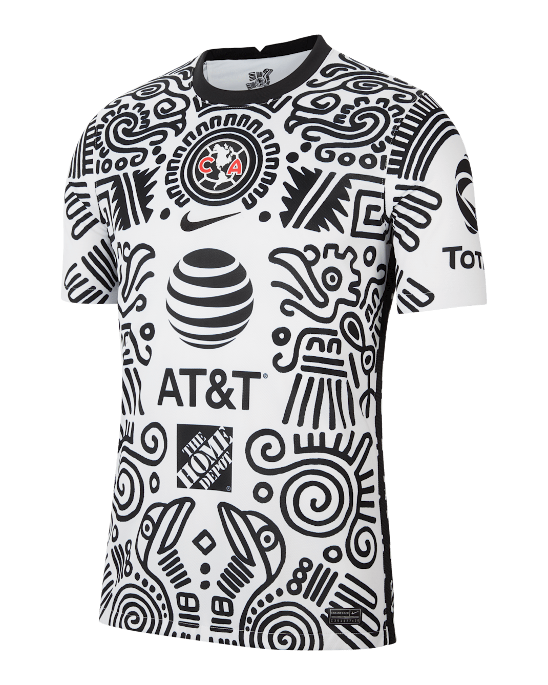 3e maillot de football Club América 2020/21 Stadium pour Homme - Blanc/Noir/Noir