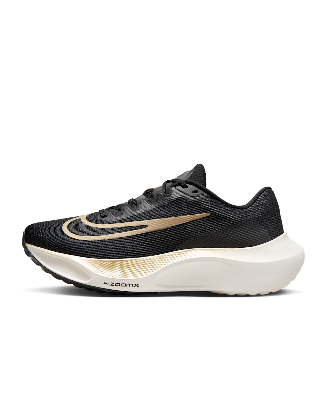 Nike Zoom Fly 5 Men's Road Running Shoes - Black/Sail/Metallic Gold Grain