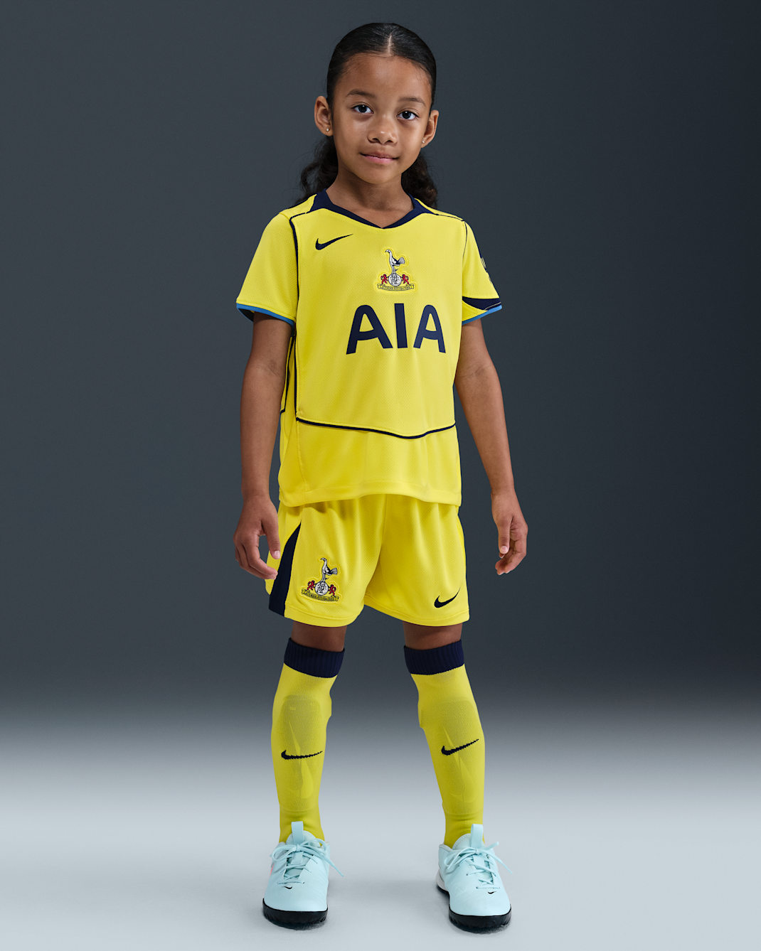 Tottenham Hotspur 2025/26 Stadium Third Younger Kids' Nike Dri-FIT Total 90 Football 3-Piece Kit - Dynamic Yellow/Blue Void/Pacific Blue/Blue Void