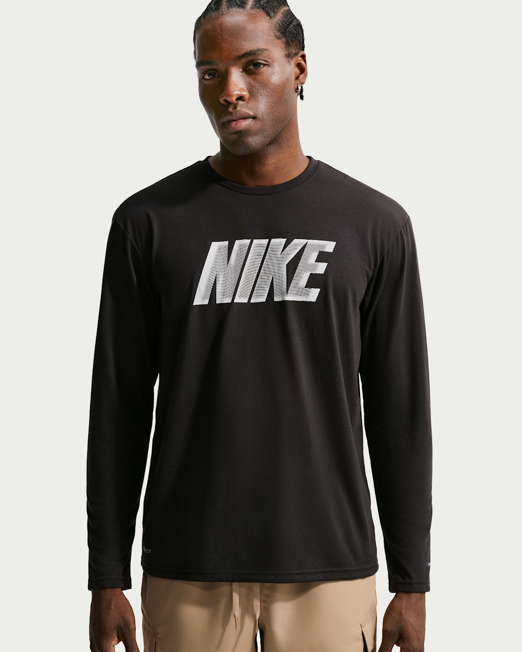 나이키 스윔 하이드로가드 남성 드라이 핏 UV 긴팔 탑 - 블랙/쿨 그레이/화이트/화이트