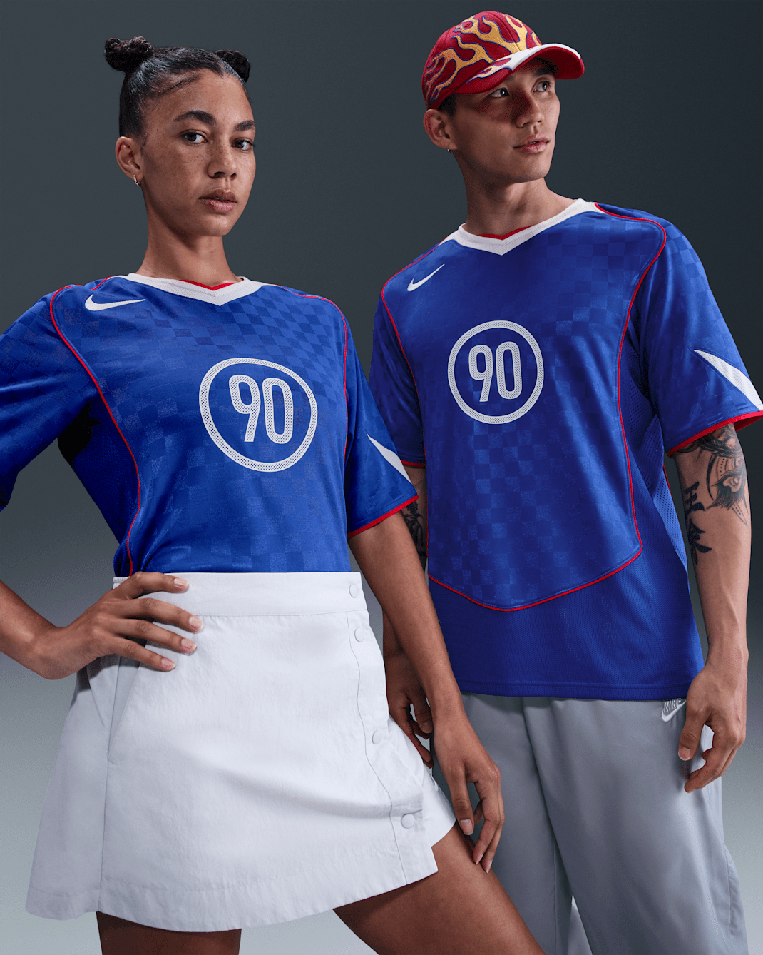 Nike Total 90 Men's Dri-FIT Soccer Jersey - Game Royal/White/Sport Red/White