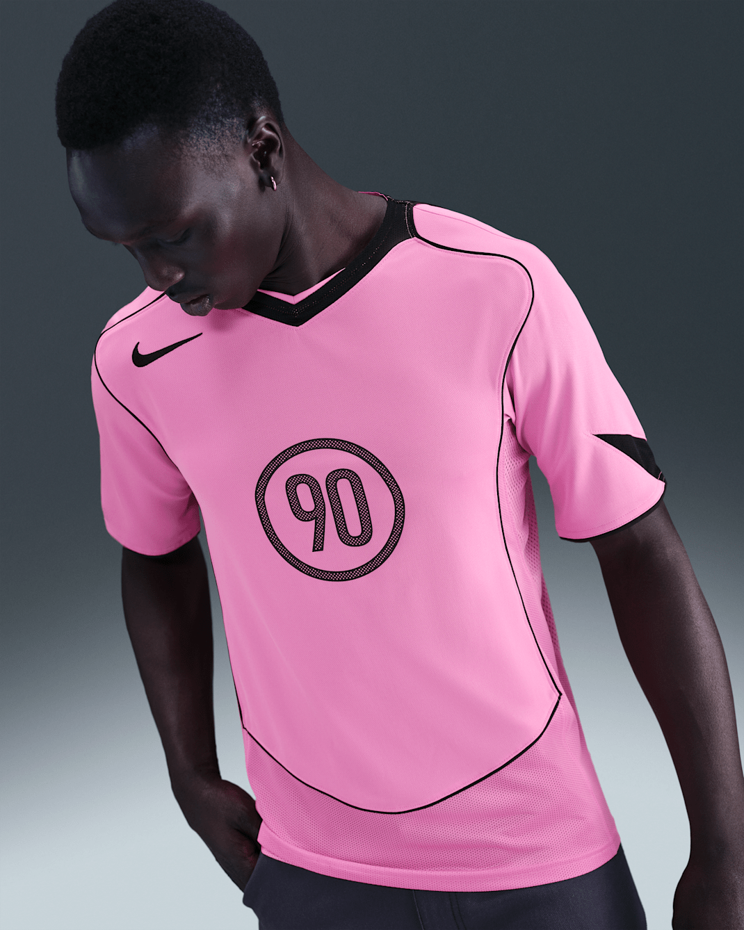 Nike Total 90 Men's Dri-FIT Short-Sleeve Football Top - Playful Pink/Black/Black/Black