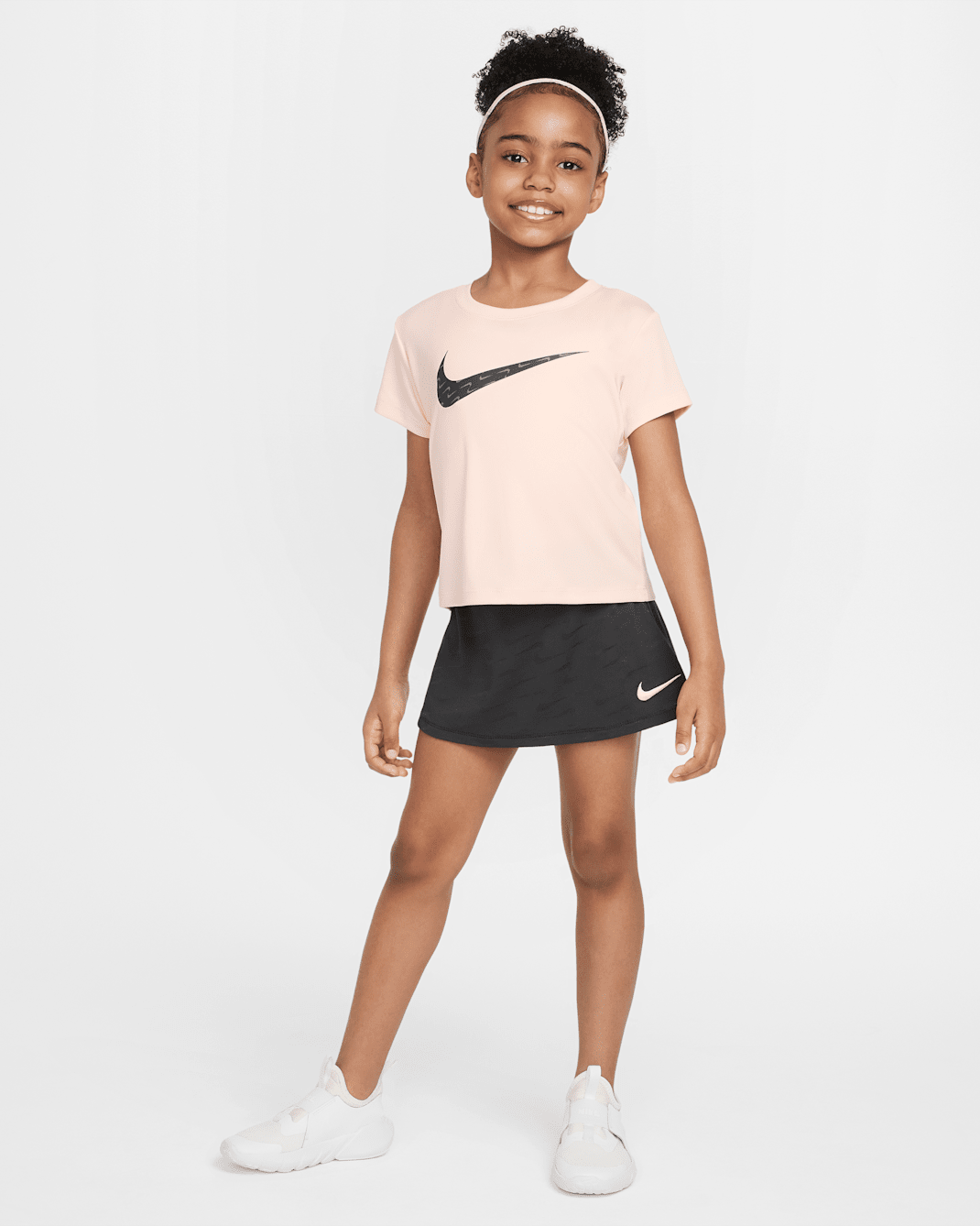 Conjunto de dos piezas de scooter de malla Swoosh Motion infantil Nike Dri-FIT - Gris humo oscuro