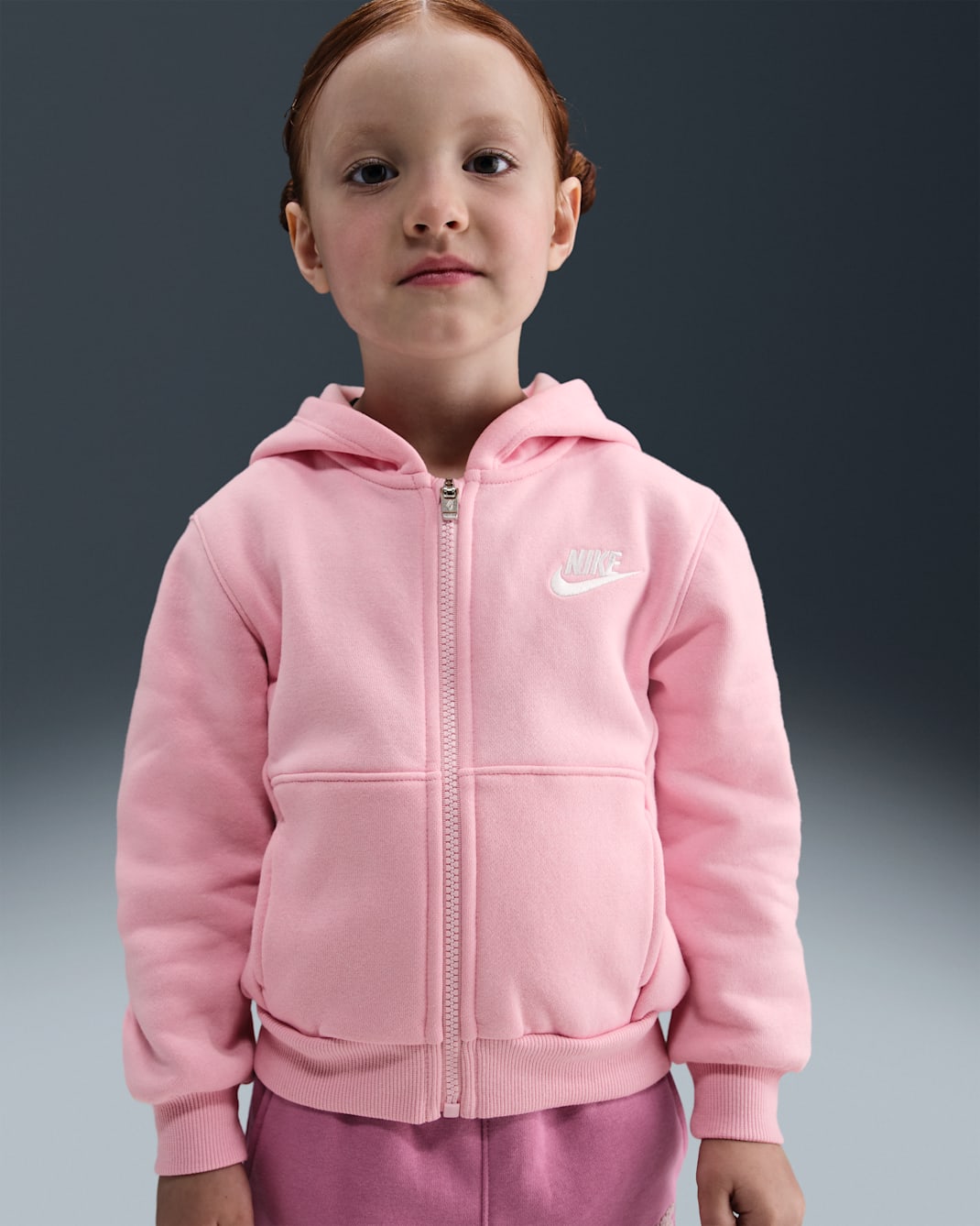 Nike Sportswear Club Toddler Fleece Full-Zip Hoodie - Medium Soft Pink