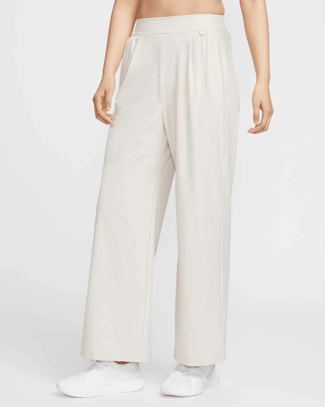 กางเกงขายาวทรงขากว้างทรงหลวมเอวสูงผู้หญิง Dri-FIT Nike 24.7 PerfectStretch - Light Orewood Brown/Light Iron Ore