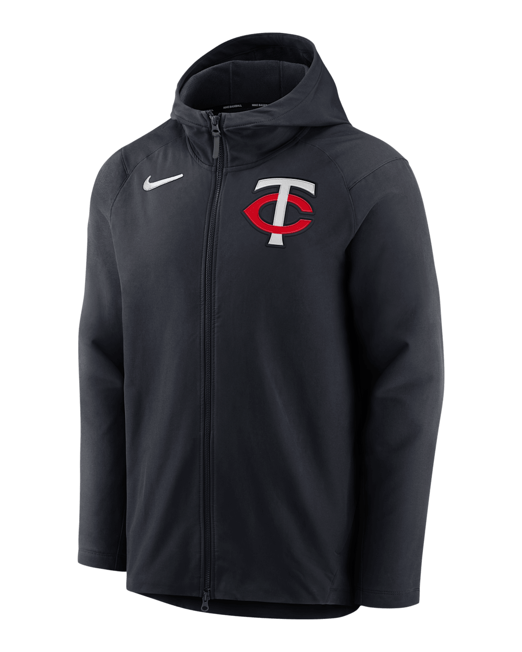 Chamarra Nike Therma de la MLB de cierre completo para hombre Minnesota Twins Authentic Collection Player - Negro