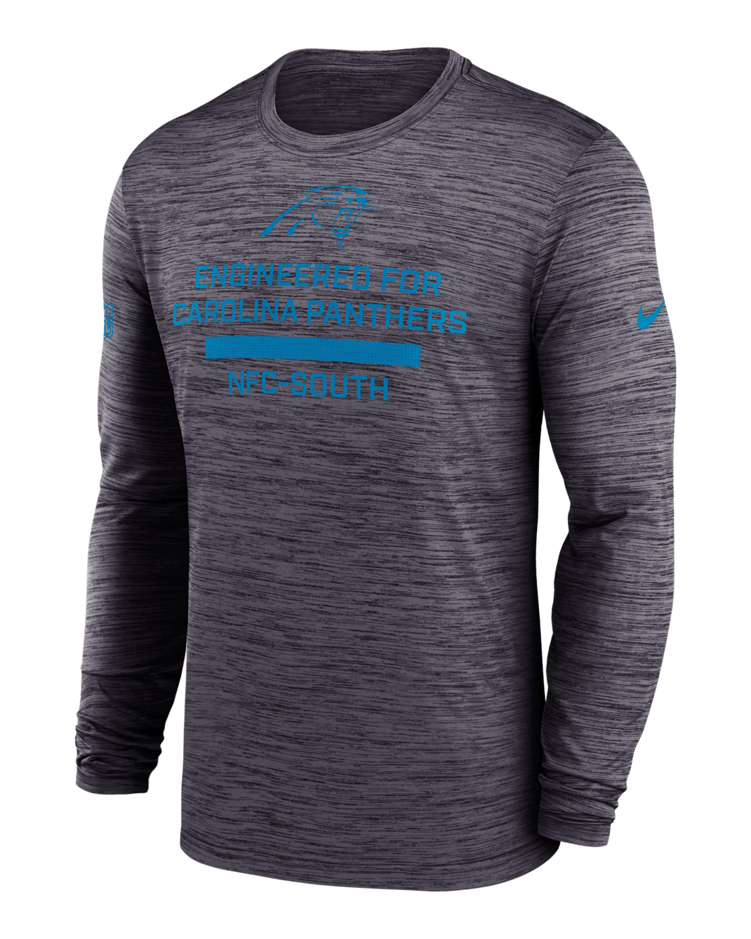 Playera de manga larga Nike Dri-FIT de la NFL para hombre Carolina Panthers Sideline Team Issue Velocity - Negro