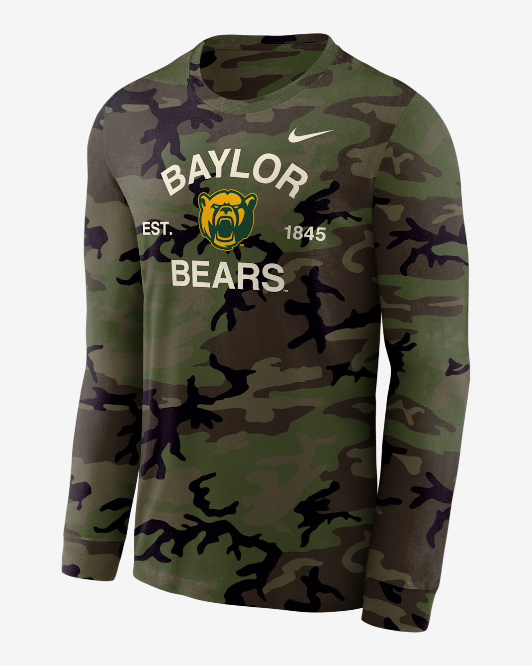 Baylor Bears Legend Men's Nike Dri-FIT Long-Sleeve T-Shirt - Medium Olive/Camo Green