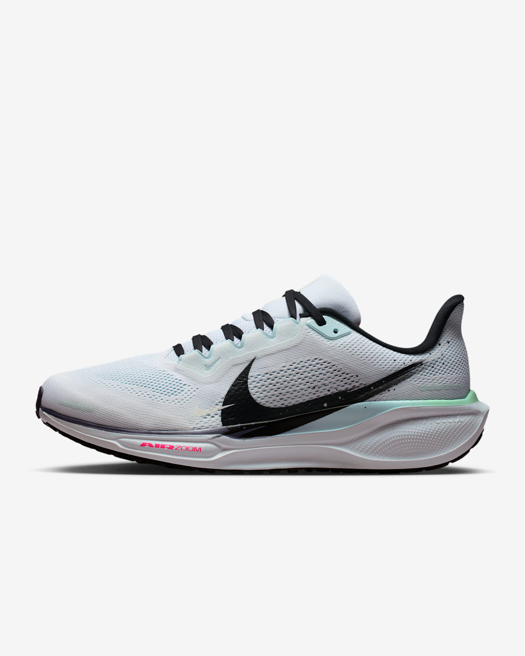 Nike Pegasus 41 Straßenlaufschuh (Herren) - Weiß/Weiß/Hyper Pink/Schwarz