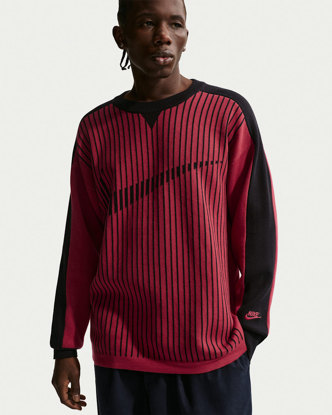 Nike Sportswear Club Men's Jersey Sweater - Team Crimson/Black