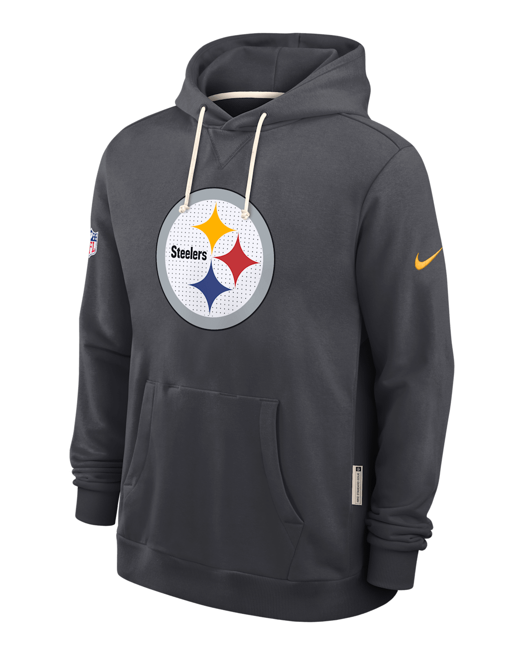 Pittsburgh Steelers Initial Home Sideline Men's Nike Dri-FIT NFL Pullover Hoodie - Anthracite