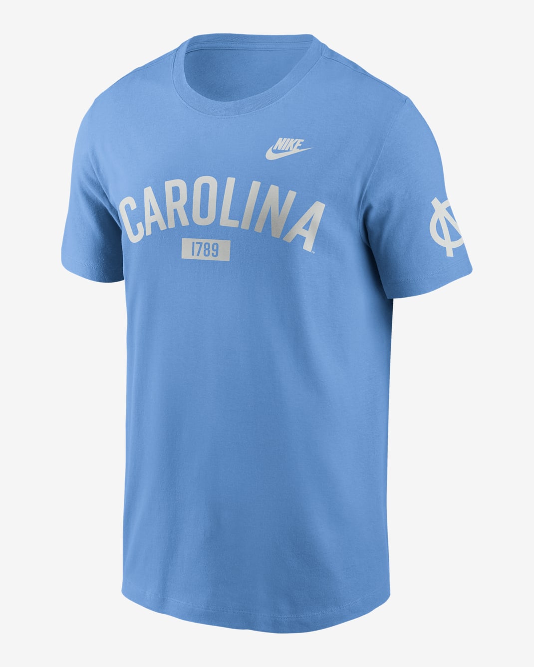 North Carolina Legacy Arch 2-Hit Men's Nike College T-Shirt - Valor Blue