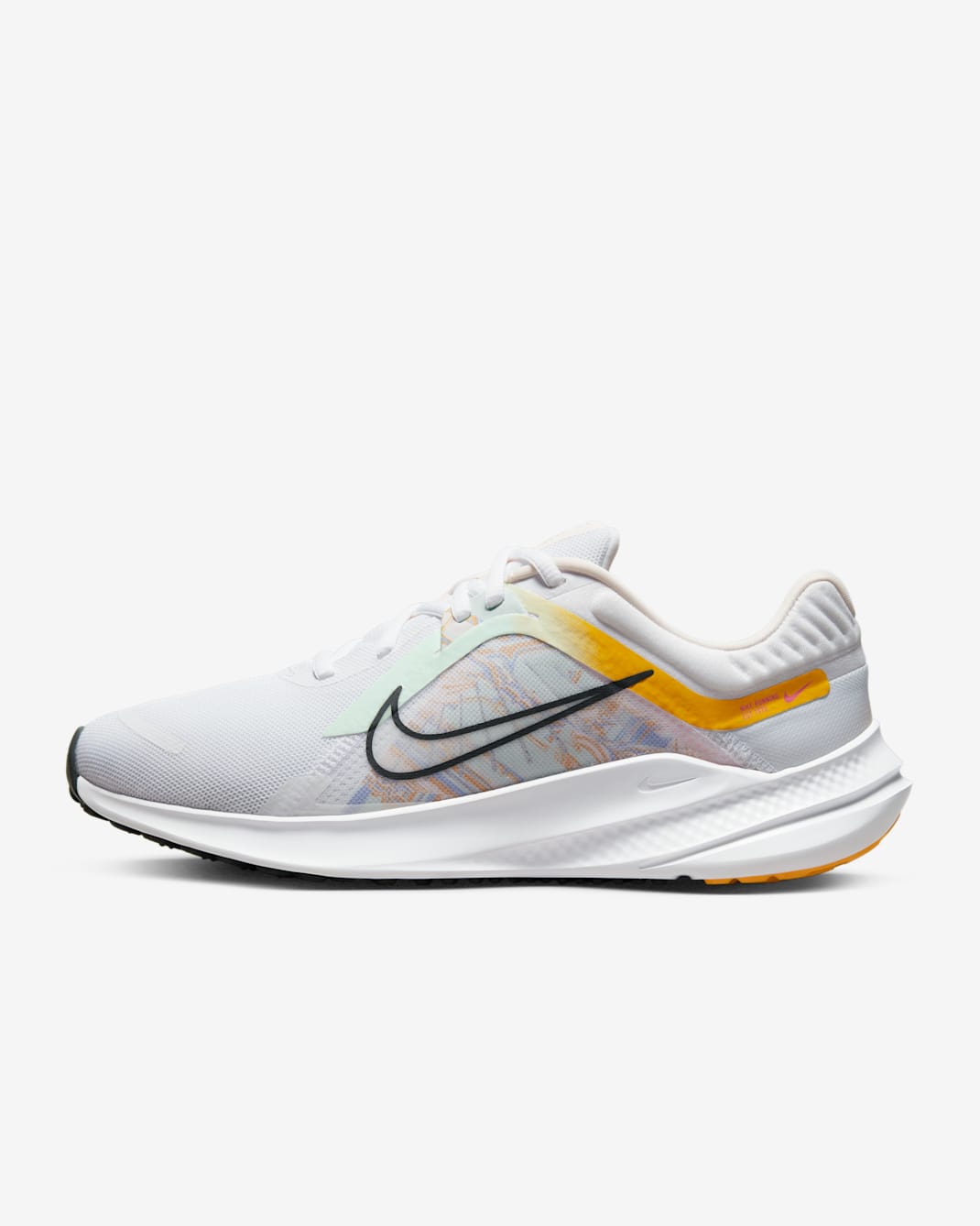 Nike Quest 5 Premium Women's Road Running Shoes - White/University Gold/Pinksicle/Dark Smoke Grey