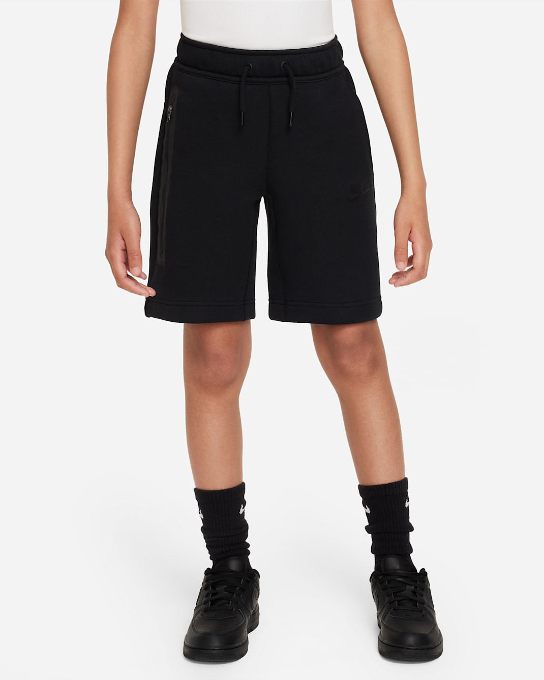 Nike Tech Fleece shorts til store barn (gutt) - Svart/Svart/Svart