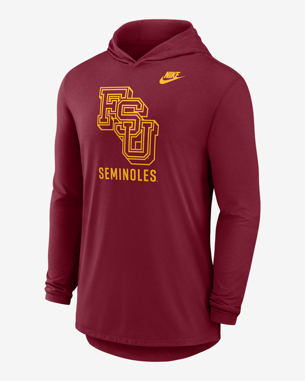 Florida State Legacy Men's Nike Dri-FIT College Long-Sleeve Hooded T-Shirt - Garnet