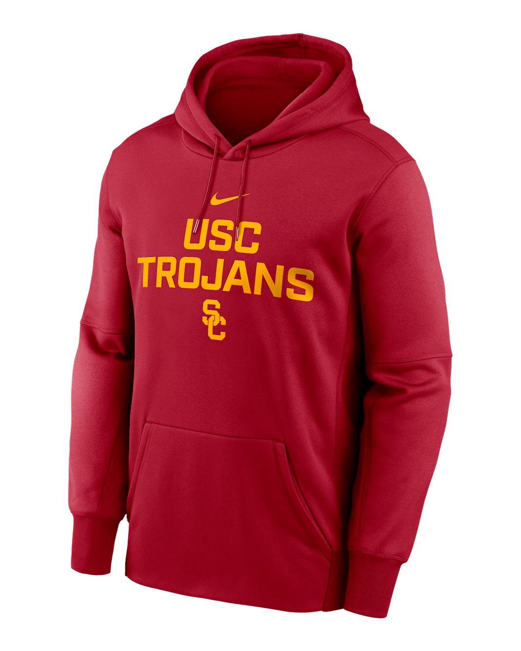 USC Team Stacked Men’s Nike Therma College Pullover Hoodie - Crimson