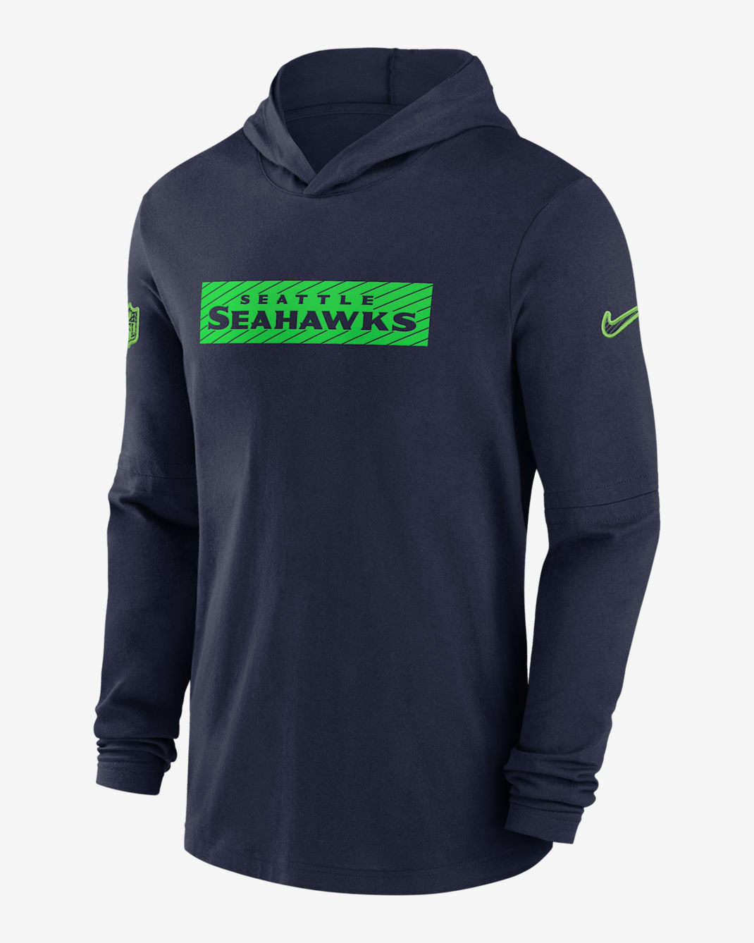 Seattle Seahawks Sideline Men's Nike Dri-FIT NFL Long-Sleeve Hooded Top - Navy