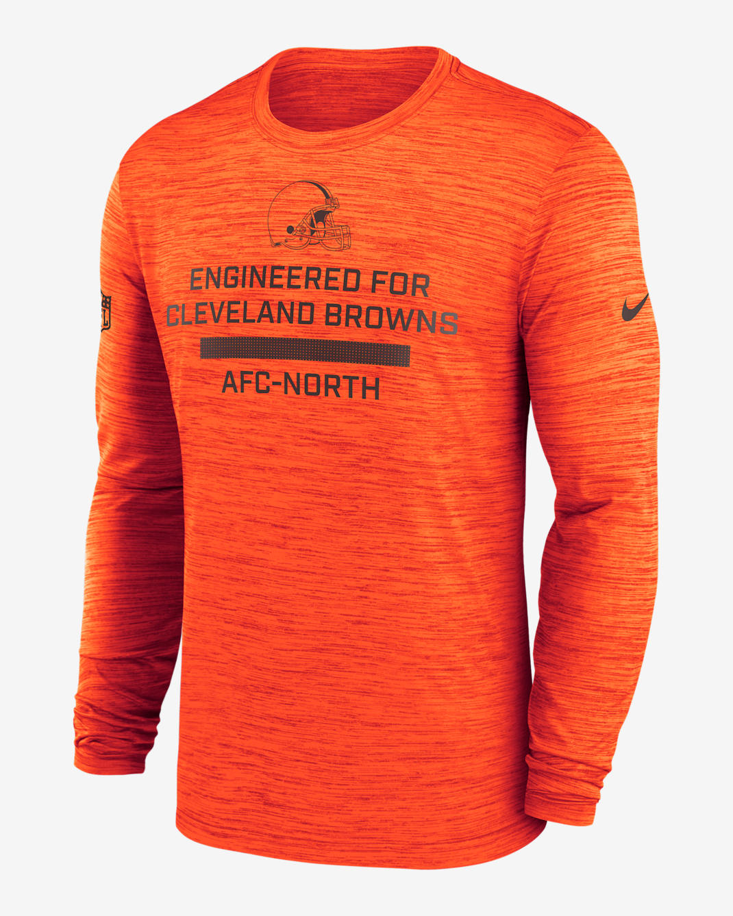 Cleveland Browns Sideline Team Issue Velocity Men's Nike Dri-FIT NFL Long-Sleeve T-Shirt - Orange