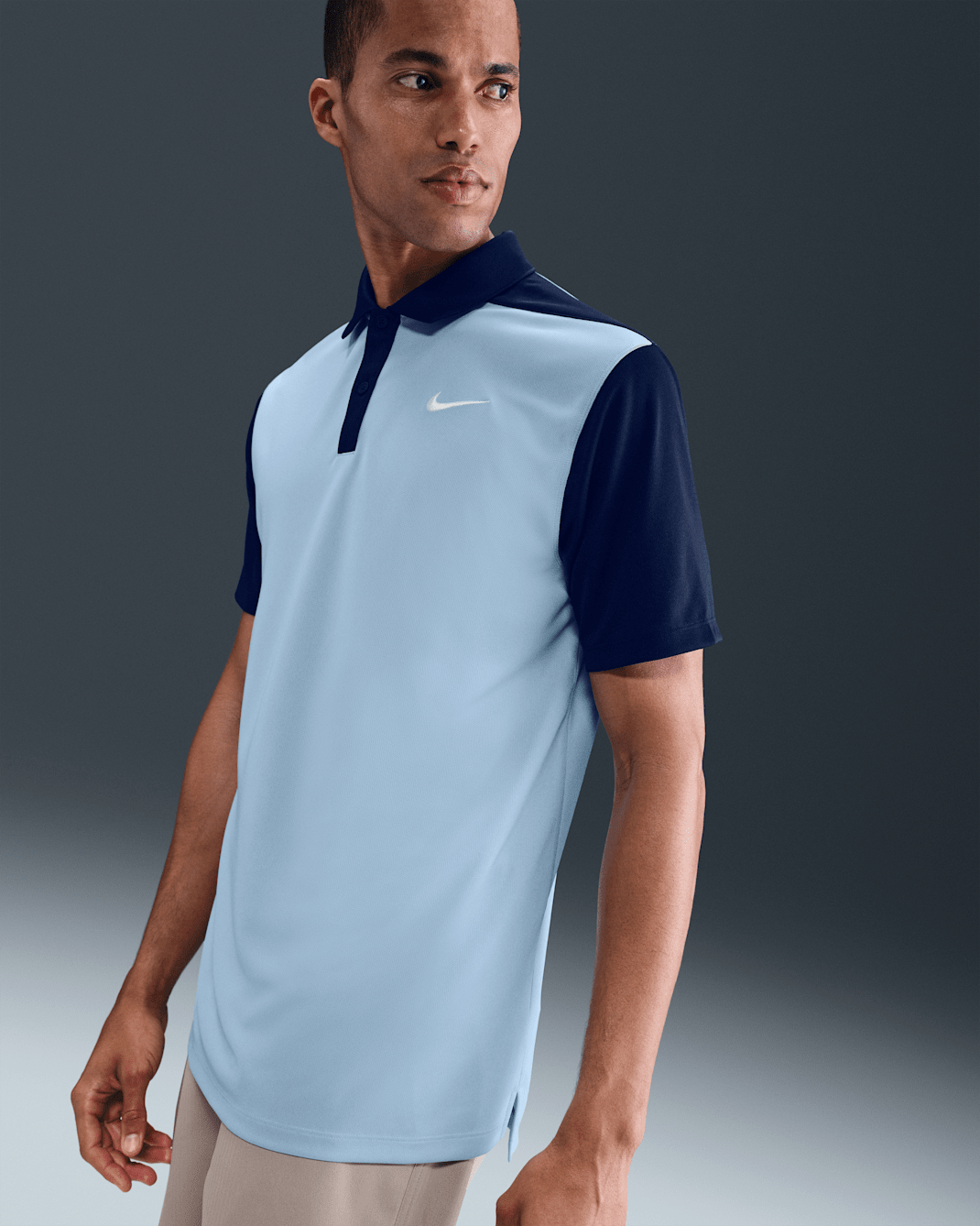 Nike Victory+ Men's Dri-FIT Golf Polo - Light Armoury Blue/Obsidian/White