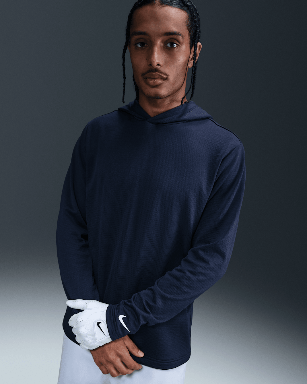 Sudadera con gorro de golf Dri-FIT para hombre Nike Tour - Azul marino medianoche/Blanco
