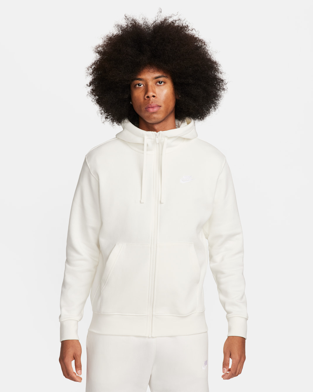 Nike Sportswear Club Fleece Men's Full-Zip Hoodie - Sail/Sail/White