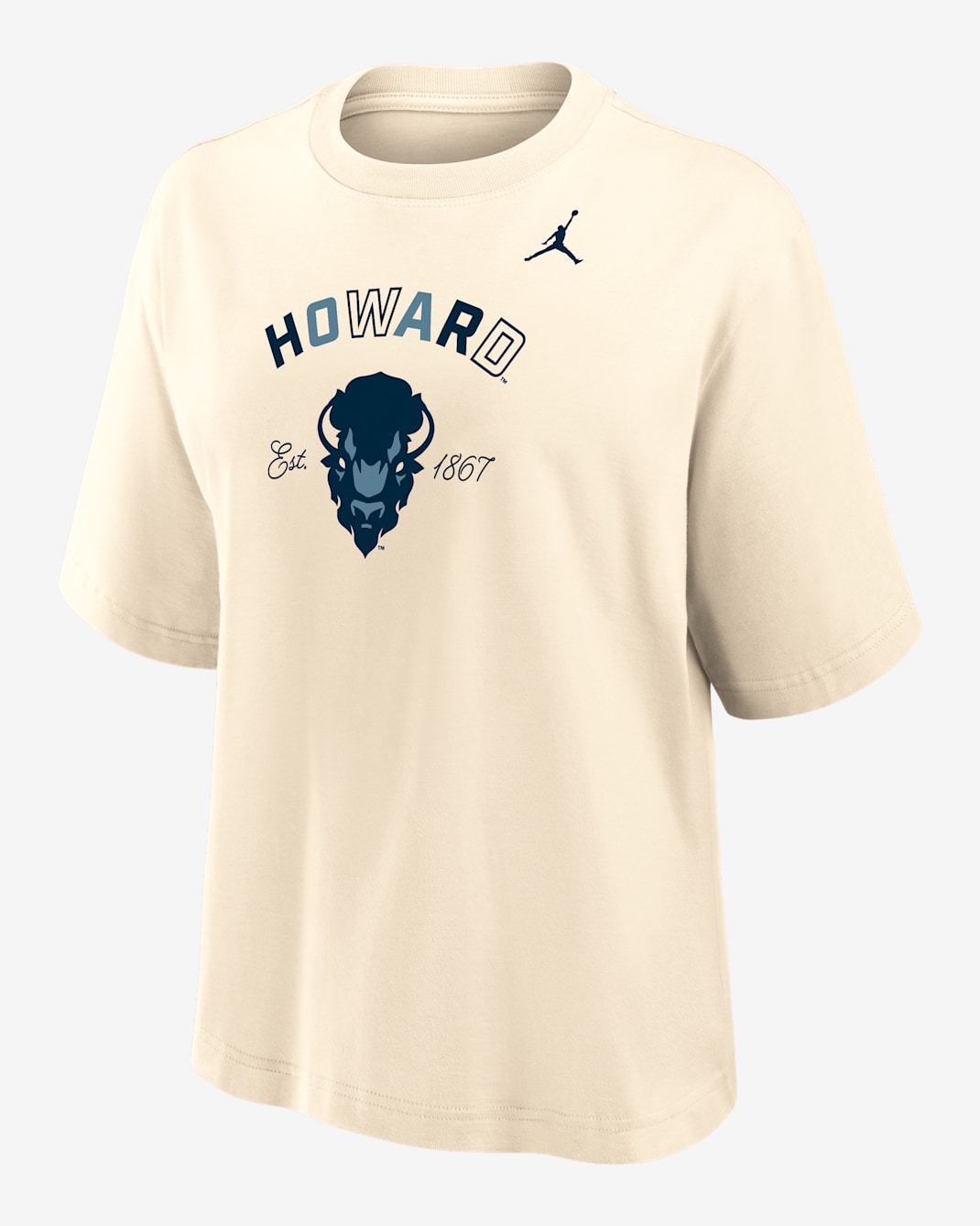 Nike College (Howard University) Women's Boxy Cotton T-Shirt - Natural