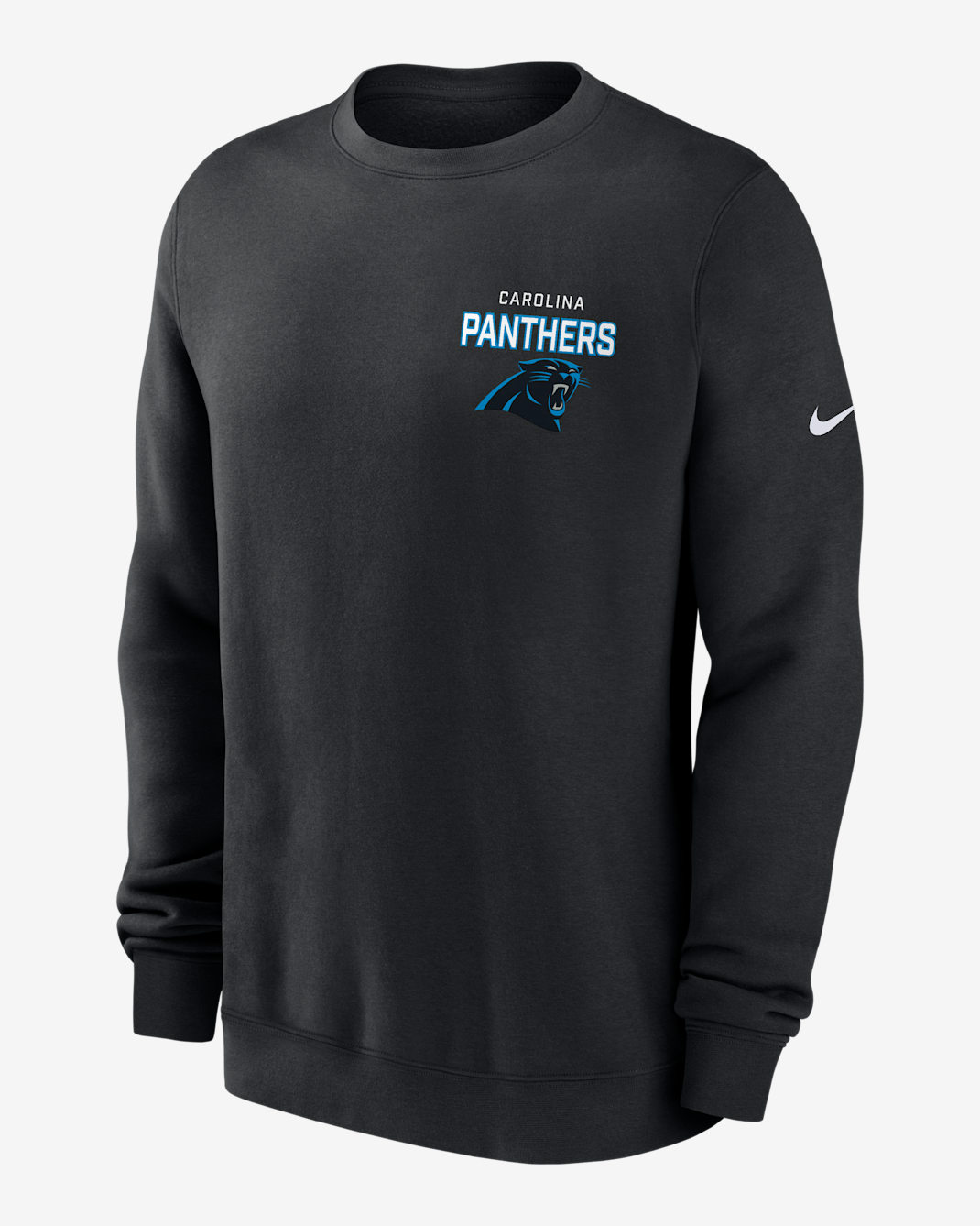 Carolina Panthers Draw Block Club Men's Nike NFL Pullover Crew - Black