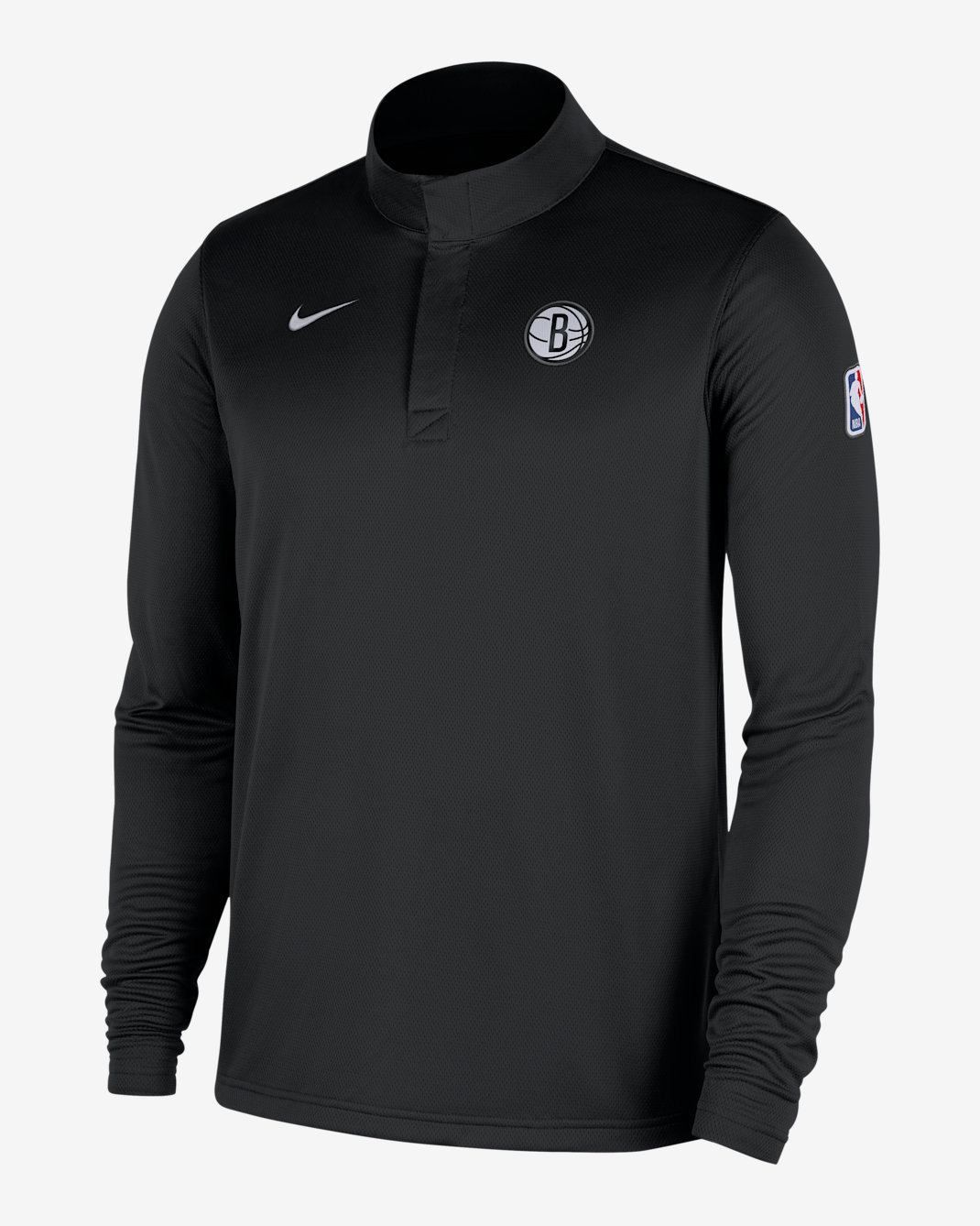 Brooklyn Nets Men's Nike Dri-FIT NBA 1/4-Zip Long-Sleeve Top - Black/White