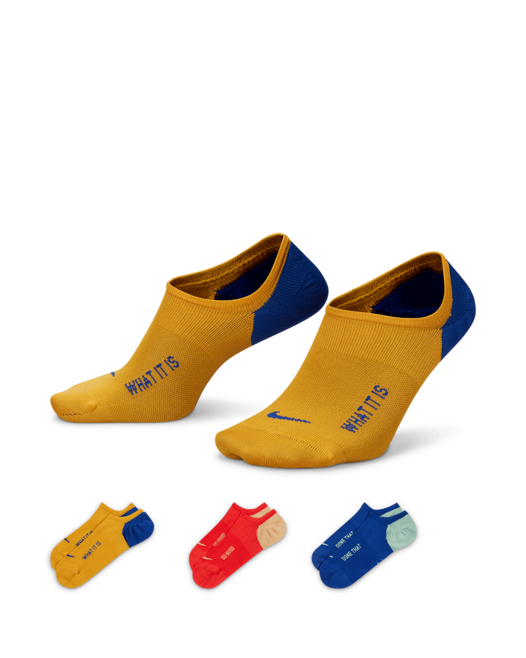 Nike Everyday Plus Lightweight Footie Socks (3 Pairs) - Multi-Colour