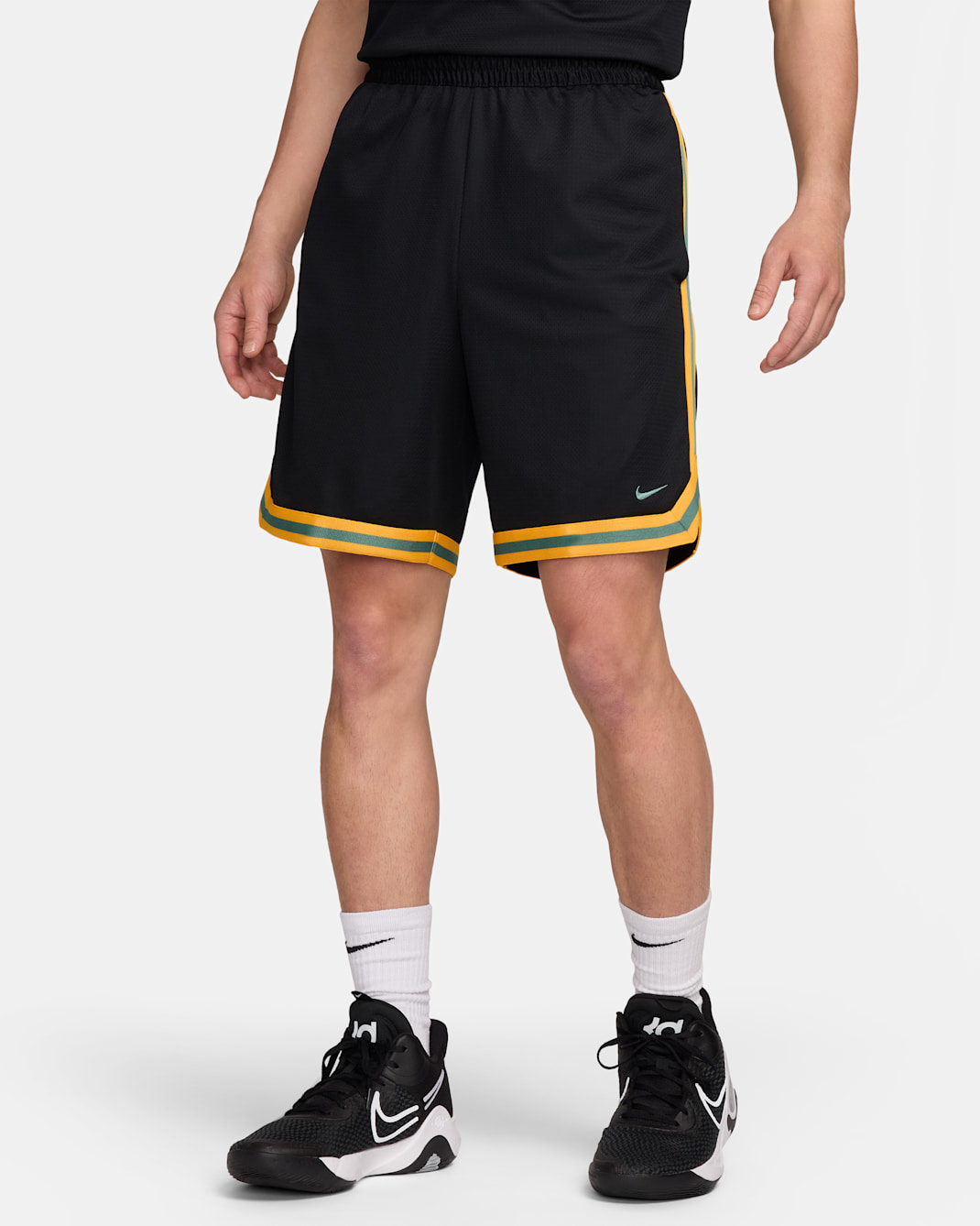 ナイキ DNA メンズ Dri-FIT 21cm バスケットボールショートパンツ - ブラック/サンダイアル/バイコスタル