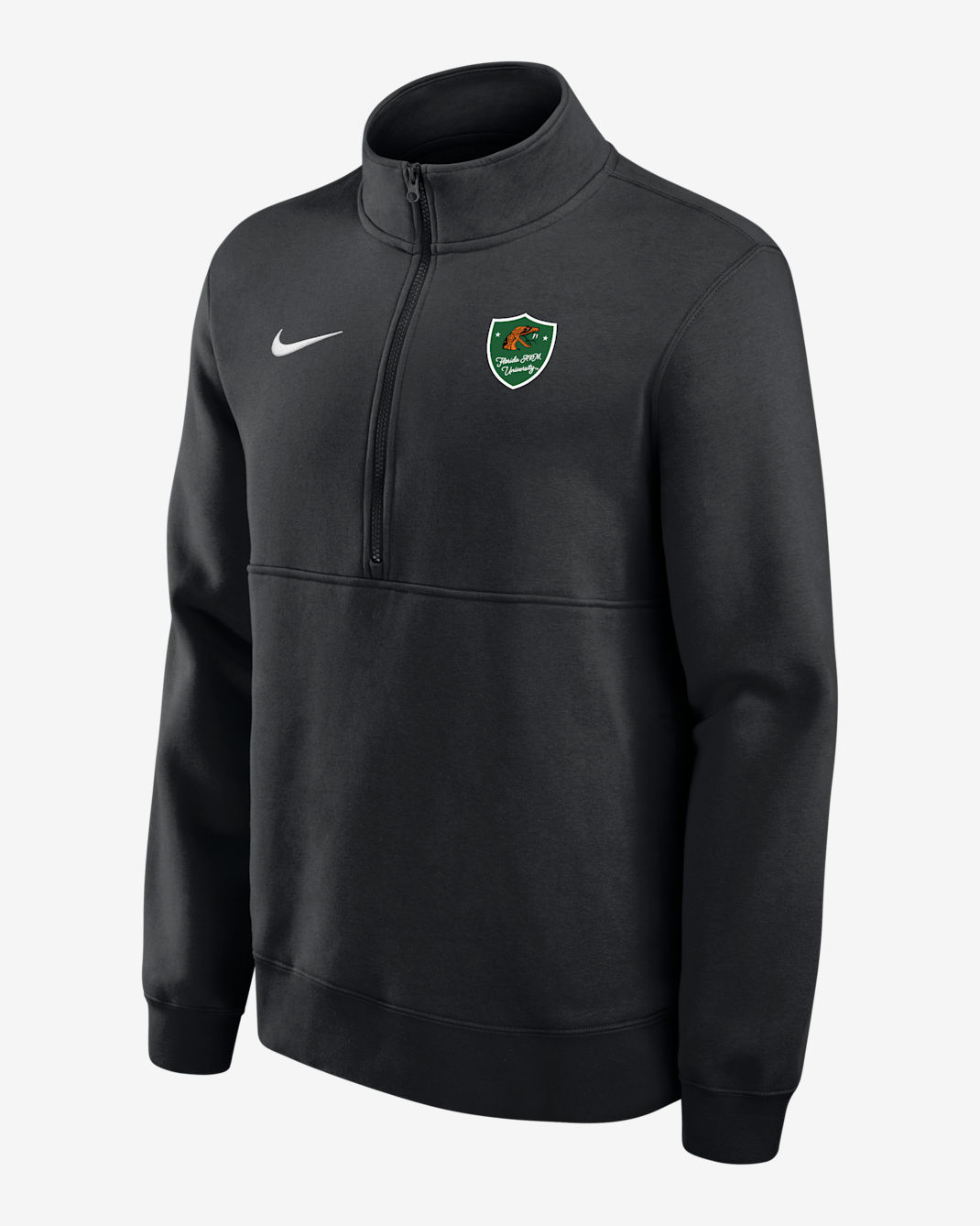 Playera de cierre de 1/4 para hombre Nike College Club Fleece (Florida A&M University) - Negro