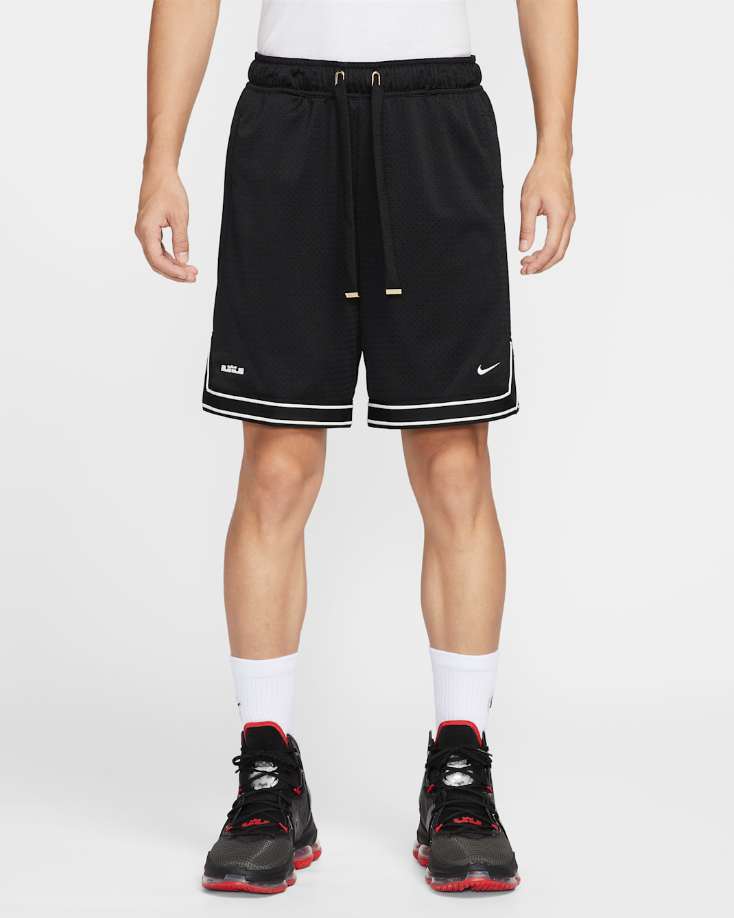 กางเกงบาสเก็ตบอลขาสั้น 8 นิ้วผู้ชาย LeBron - ดำ/Sail