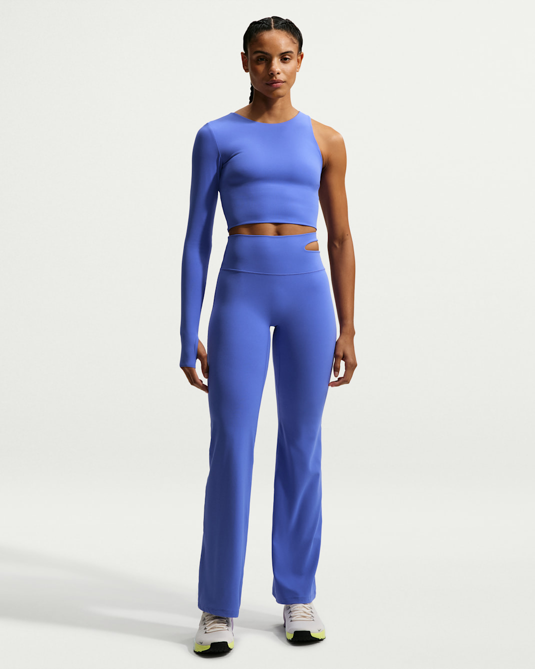 Nike Zenvy Women's High-Waisted Flared Leggings - Sapphire/White