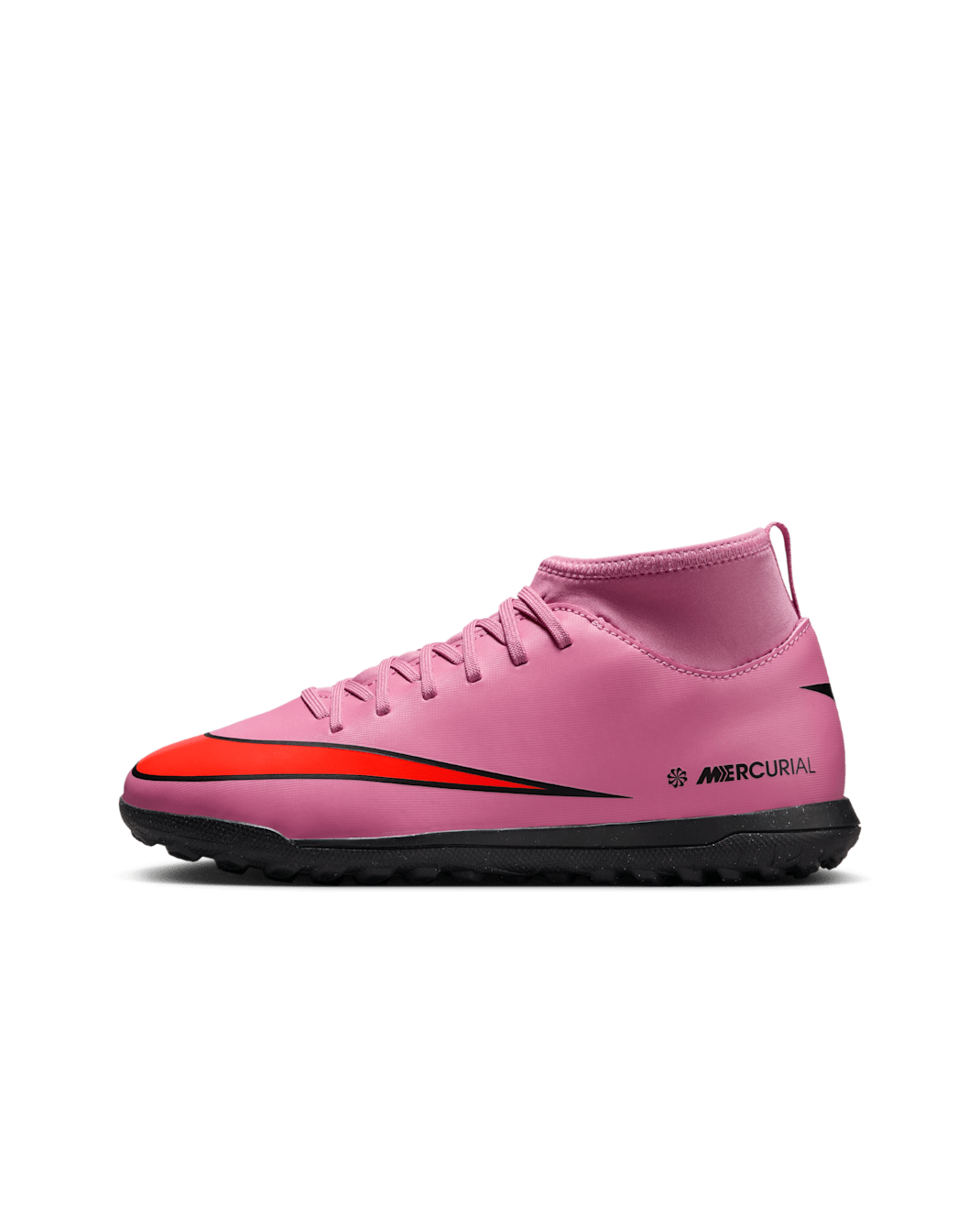 Nike Jr. Mercurial Superfly 10 Club TF magasszárú futballcipő gyerekeknek/nagyobb gyerekeknek - Magic Flamingo/Total Crimson/Fekete
