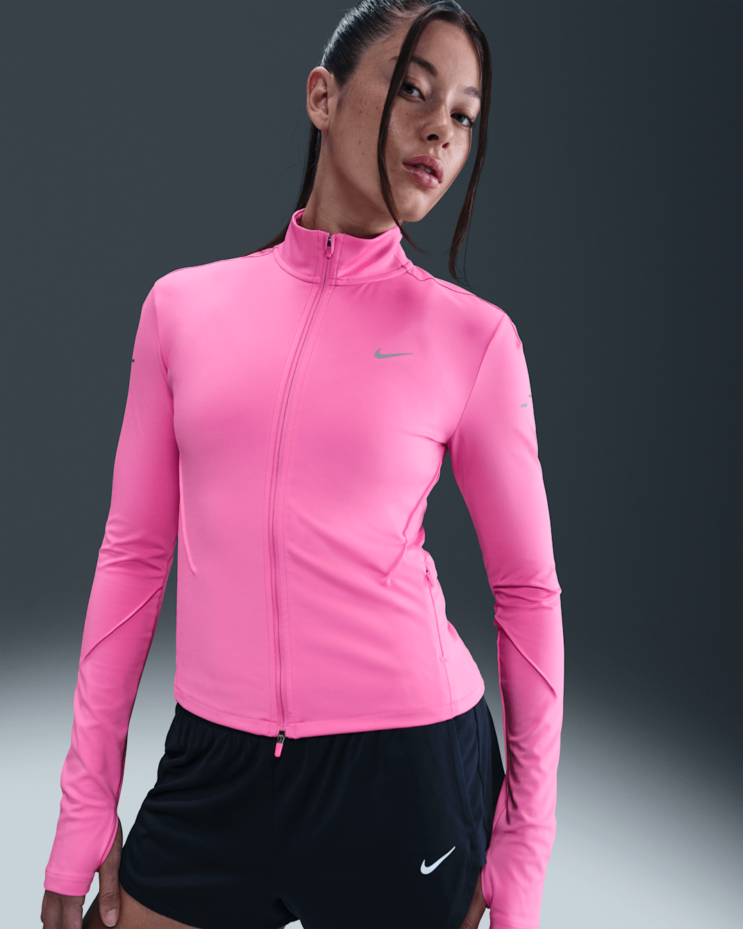 Nike Swift Women's Dri-FIT Full-Zip Mid-Layer Running Top - Playful Pink