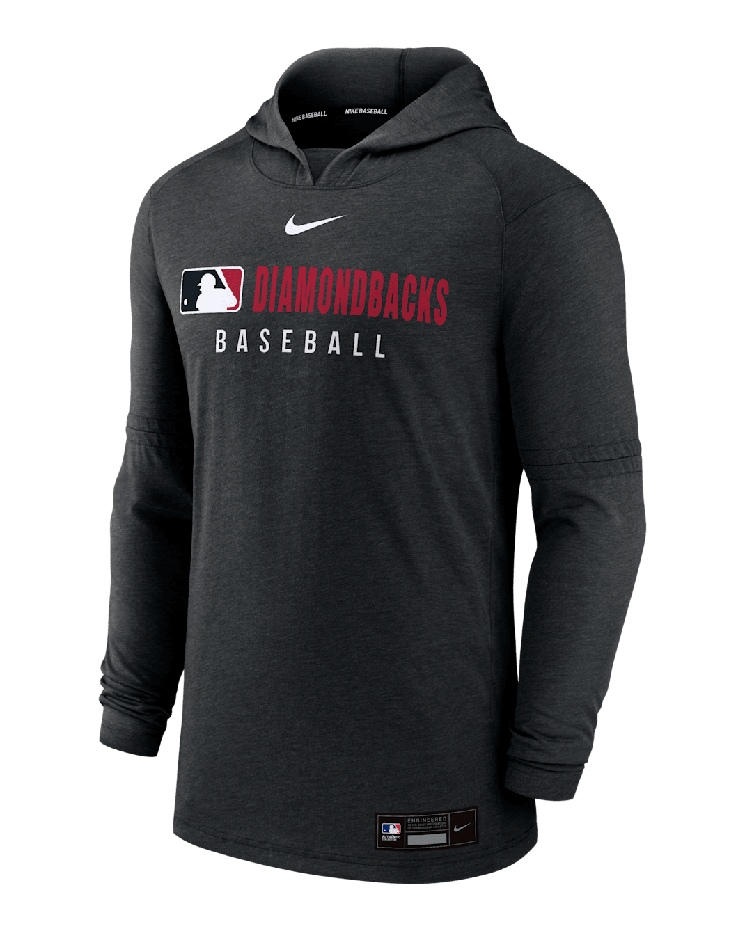Arizona Diamondbacks Authentic Collection Men's Nike Dri-FIT MLB Pullover Hoodie - Black Heather