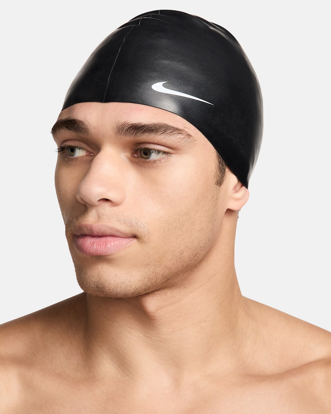 Gorra de natación Nike Swim Solid Silicone - Negro/Blanco