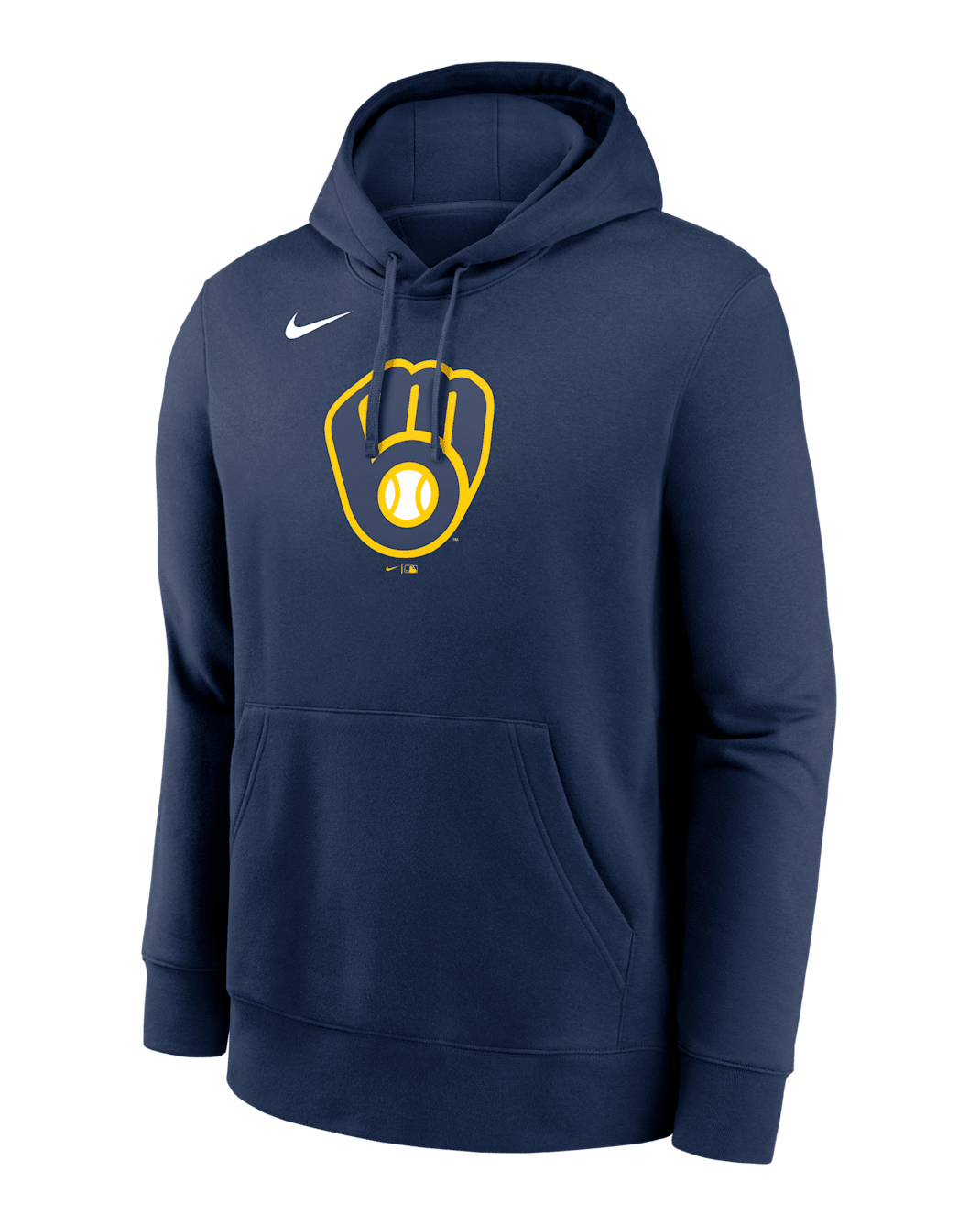 Milwaukee Brewers Logo Club Men's Nike MLB Pullover Hoodie - Midnight Navy