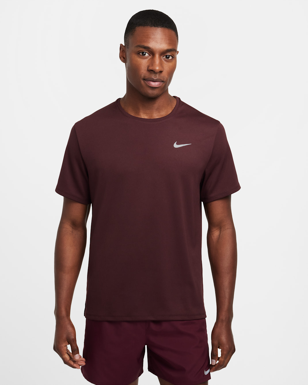 Nike Miler Men's Dri-FIT UV Short-Sleeve Running Top - Burgundy Crush